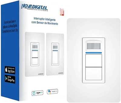 Interruptor inteligente Tomada Wi-FI com Sensor de Movimento 2 Botões