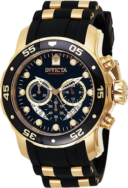 Invicta Relógio masculino Pro Diver de quartzo de aço inoxidável, Preto, 48mm, Mergulhador, cronógrafo