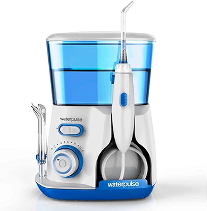 Irrigador Oral Fio Dental WaterPulse V300 em Cores, Bivolt, Limpeza profunda dentes combate gengivite 10 níveis pressão Potente, capacidade 800ml (Azul)