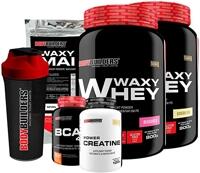 Kit 2x Waxy Whey 900g + BCAA 100g + Power Creatine 100g + Waxy Maize 800g + Coqueteleira – Bodybuilders