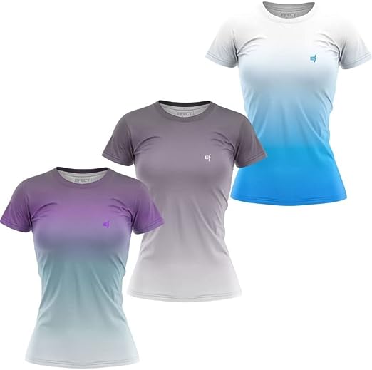 Kit 3 Camiseta Feminina Estampada Fitness Blusa Academia Caminhada Treino Musculação Dry Fit