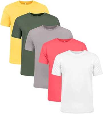 Kit 5 Camisetas Masculinas Básicas 100% Algodão Penteado