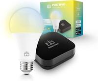 Kit Casa Conectada Lite Positivo Casa Inteligente, sua casa mais inteligente, contém 2 itens (1x Smart Controle Universal e 1x Smart Lâmpada Wi Fi), Bivolt – Compatível com Alexa, branca/preta