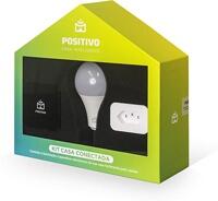 Kit Casa Conectada Positivo Casa Inteligente, sua casa mais inteligente, contém 3 itens (1x Smart Controle Universal, 1x Smart Plug Wi-Fi, 1x Smart Lâmpada Wi-Fi), Bivolt – Compatível com Alexa