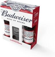 Kit Cerveja Budweiser 330ml 2 Un + Copo Budweiser Vidro 350ml 1 Un