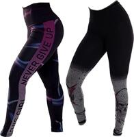 Kit com 2 Leggings Mescla Sublimadas Cintura Alta Suplex