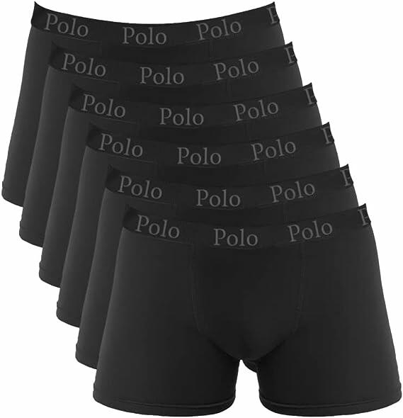 Kit com 6 Cuecas Boxer Black Edition - Polo Match Tamanho:GG