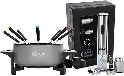 Kit Vinho e Panela Elétrica de Fondue Oster Cinza - 220V