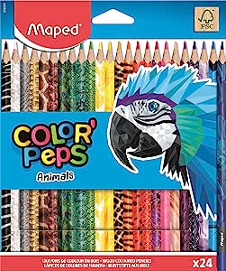 Lápis de Cor, Maped, Color Peps Animals, 24 Cores