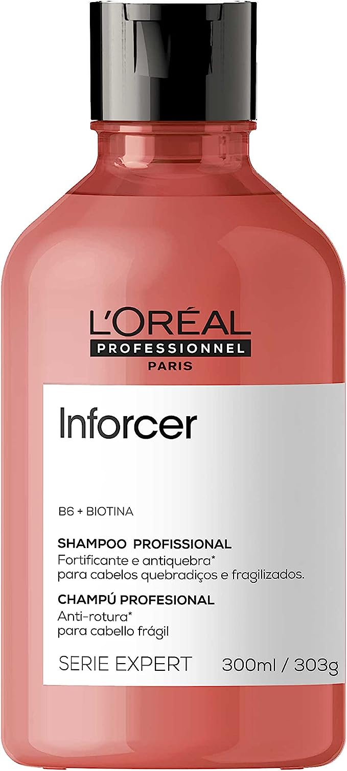 L'Oréal Professionnel Shampoo Antiquebra Inforcer | Protege, Previne Quebras e Adiciona Suavidade | Para cabelos fracos, frágeis e danificados | Com Biotina | 300ml