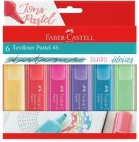 Marca Texto Tons Pastel, Faber-Castell, MT/15466, Textliner Pastel 46, 6 Cores