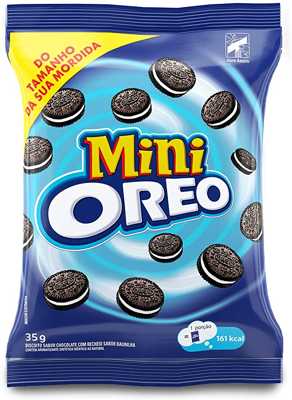 Mini Biscoito Chocolate Recheio Baunilha Oreo Pacote 35g