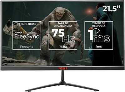 Monitor Gamer Pichau Athen V2L 21, 21.5 Pol, IPS, FHD, 1ms, 75Hz, FreeSync, VGA/HDMI, PG-ATHV2L21-BL01