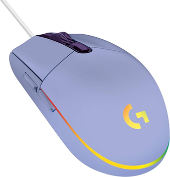 Mouse Gamer Logitech G203 LIGHTSYNC RGB, Efeito de Ondas de Cores, 6 Botões Programáveis e Até 8.000 DPI - Lilás