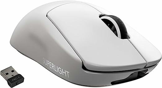 Mouse Gamer Sem Fio Logitech G PRO X SUPERLIGHT com Tecnologia LIGHTSPEED, 5 Botões Programáveis, Sensor HERO 25K e Bateria Recarregável - Compatível com POWERPLAY - Branco