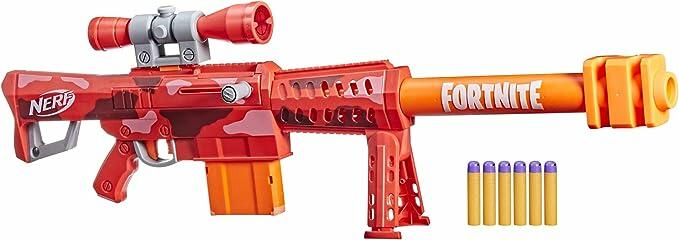 NERF Lança Dardos Fortinite Heavy SR - O Maior Lançador Fortnite com 1,1m - F0929 - Hasbro, Laranja, vermelho e preto