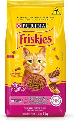 Nestlé Purina Friskies Ração Seca Para Gatos Adultos Mix De Carnes 3Kg