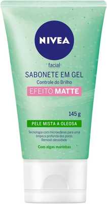 NIVEA Sabonete Líquido Facial em Gel Controle do Brilho - Remove as impurezas com uma microesfoliação, limpa sem produzir espuma, contém vitamina E e é indicado para pele mista e oleosa - 145ml