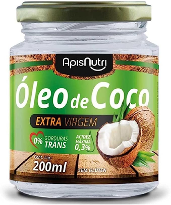 Óleo De Coco Extra Virgem 200Ml, Apisnutri