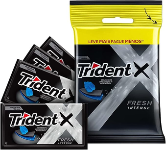 Pack Goma de Mascar Menta Forte Trident Xfresh Pacote 32g 4 Unidades