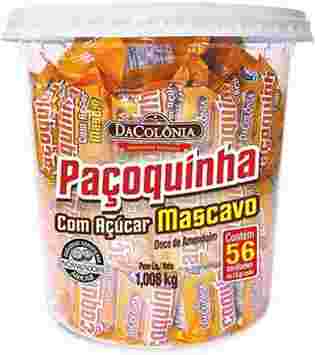 Paçoca Rolha C/ Açucar Mascavo Pote C/56 Und Dacolonia