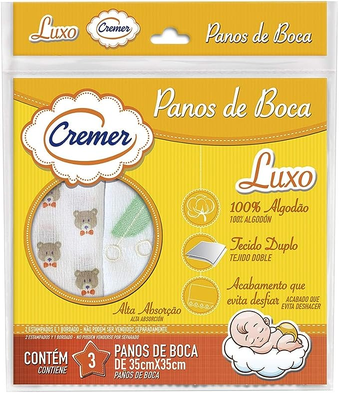 Pano Boca 35 x 35 Neutro PC 3 Unidades, Cremer