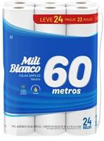 Papel Hig, Mili, 60m, pacote de 24, branco