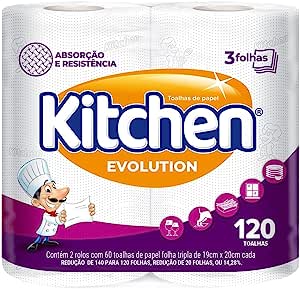 Papel Toalha Kitchen Folha Tripla Total Absorv 140 Folhas