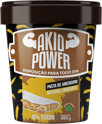 Pasta de Amendoim Integral Crocante Akio Power 450g