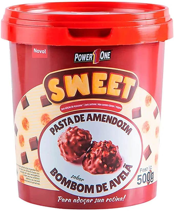 Pasta de Amendoim Sweet - 500g Bombom de Avelã - Power One