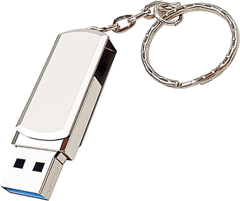 Pen Drive, Hrich Pen Drive Mini 128GB com Chaveiro, Unidade Flash USB de Alta Velocidade USB 3.0, Para a Transferência de Músicas, Fotos, Documentos e Vídeos，USB Flash Drive (128GB Prata)