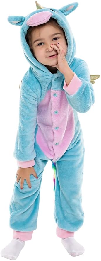 Pijama Infantil Pelúcia Fleece Unicórnio Com Capuz (6 Anos)