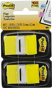 Post-it, 3M, Marcador de Página Adesivo, Flags Amarelo, 25,4mm x 43,2mm, 100 folhas