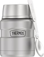 Pote térmico de alimentos Thermos inoxidável King 473 ml com colher dobrável, aço inoxidável