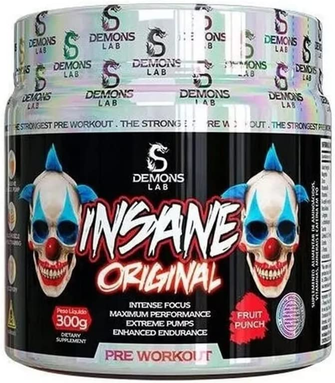 Pré Treino Insane Original Máxima Força e Foco (300g) Fruit Punch - Demons Lab