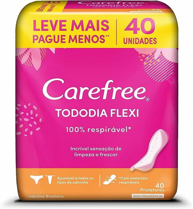 Protetor Diário Todo Dia Flexi sem Perfume, Carefree, 40 Unidades