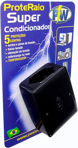 PW Protetor com Temporizador 10A 127V, Preto, Prote Raio Super