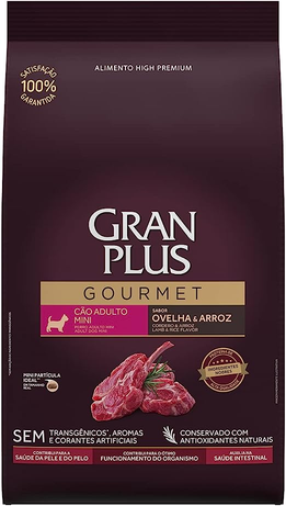 Ração GranPlus Gourmet para Cães Adultos de Porte Mini Sabor Ovelha 10,1kg