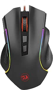 Redragon MOUSE GAMER GRIFFIN PRETO COM LED RGB - M607, UNICO