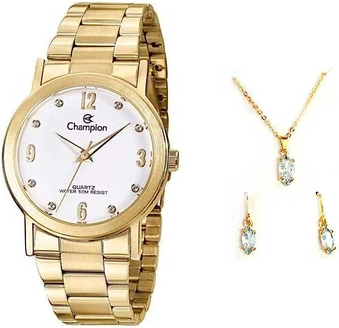 Relógio Champion Feminino Aço Dourado CN29025W