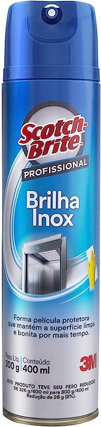 Scotch-Brite, 3M, Spray Brilha Inox, Limpeza Profissional, 400ml