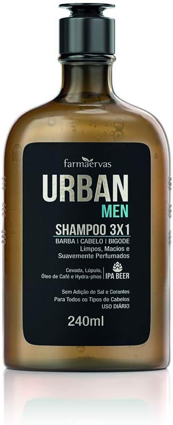 Shampoo Urban Men IPA 3X1, Urban, Incolor, 240 Ml