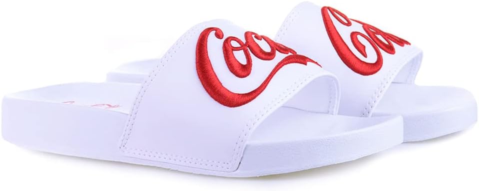 Slide Logo Coca Bordado, Sandálias Coca-Cola, Branco/Branco, Masculino, 36