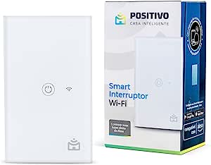 Smart Interruptor Wi-Fi Positivo Casa Inteligente, Configuração Livre de Frustração, 1 Módulo Touch, Branco - Compatível apenas com Alexa