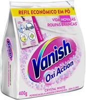 Tira Manchas em Pó Vanish Crystal White Oxi Action 400g para roupas brancas Refil Econômico