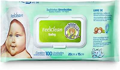 Toalha Umedecida FeelClean Baby, 100 unidades