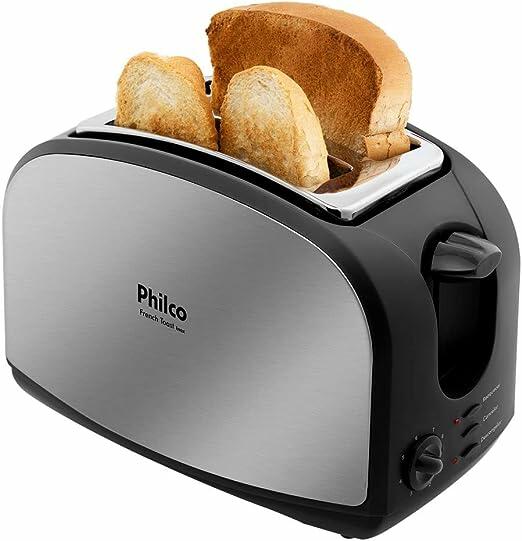 Tostador Philco French Toast com Função Descongelar 8 Níveis de Tostagem Inox 127V