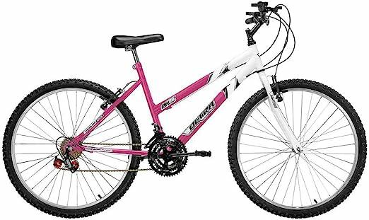 ULTRA BIKE Bicicleta Bikes Bicolor Feminina Aro 26 – 18 Marchas Rosa/Branco