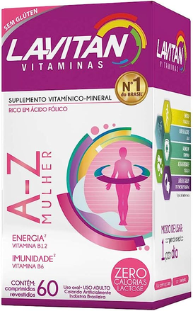 Vitamina Lavitan A-z Mulher 60 Comprimidos Energia Imunidade