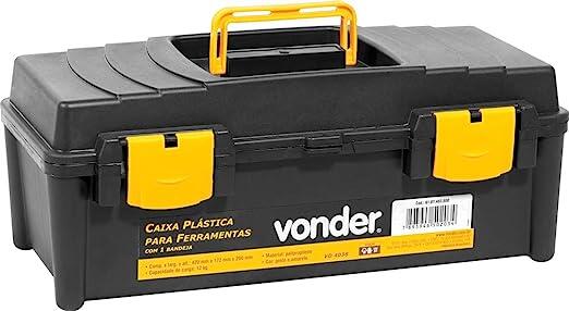 Vonder Caixa Plástica Para Ferramentas Preta E Amarela Com 1 Bandeja Vd 4038